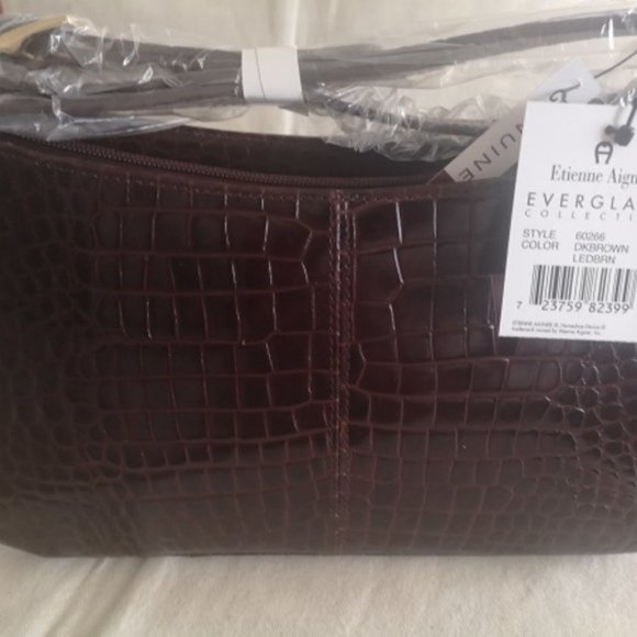 New Authentic Etienne AIGNER EVERGLADE Leather Bag - Picture 2 of 7